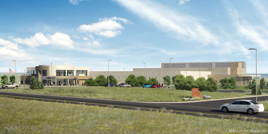 Digital rendering of the final NCSW facility. NCSW最终设施的数字效果图。