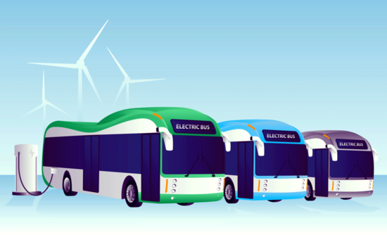 Electric buses charging 电动汽车充电