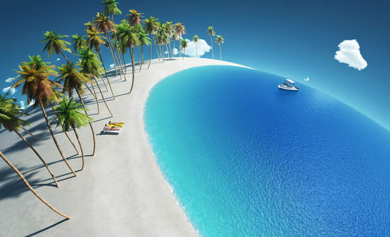 A tropical coastline 一个热带海岸线