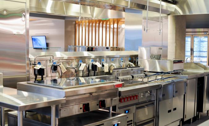 Equipment in Microsoft's all-electric cafeteria, which opened in March 2022.