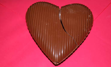 破碎的巧克力心脏