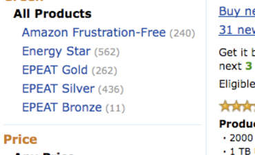 亚马逊增加EPEAT评级的产品清单特色图像